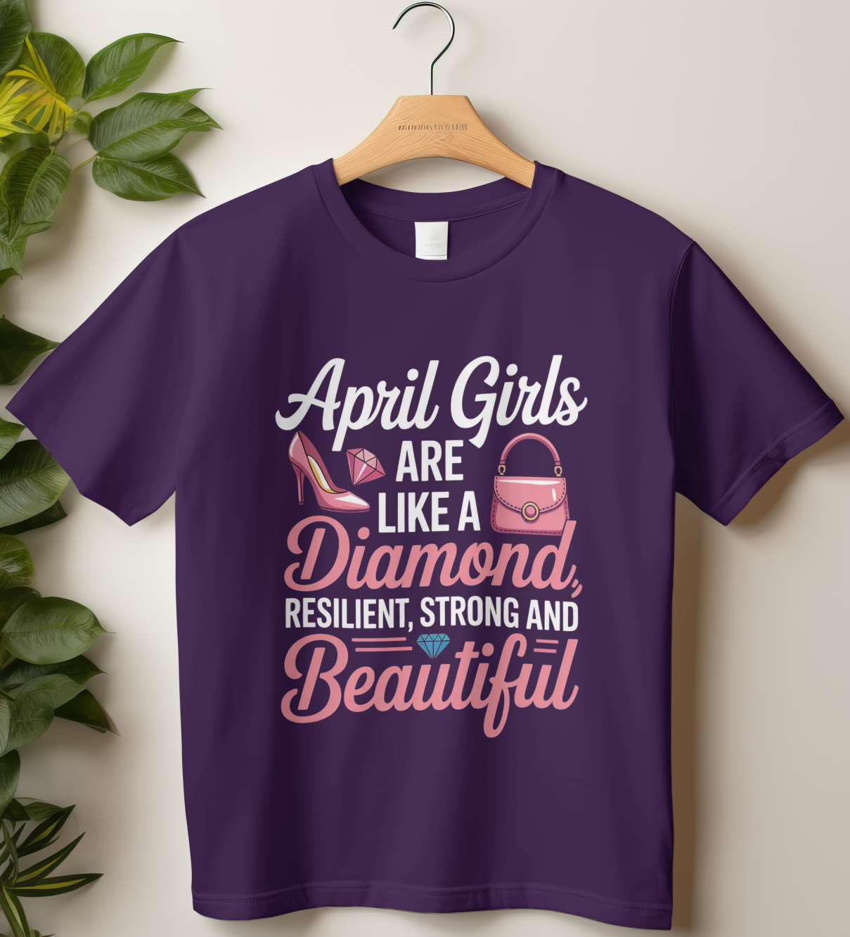 April Birthday Girl's Classic T-Shirt (April Girls are like a diamond)