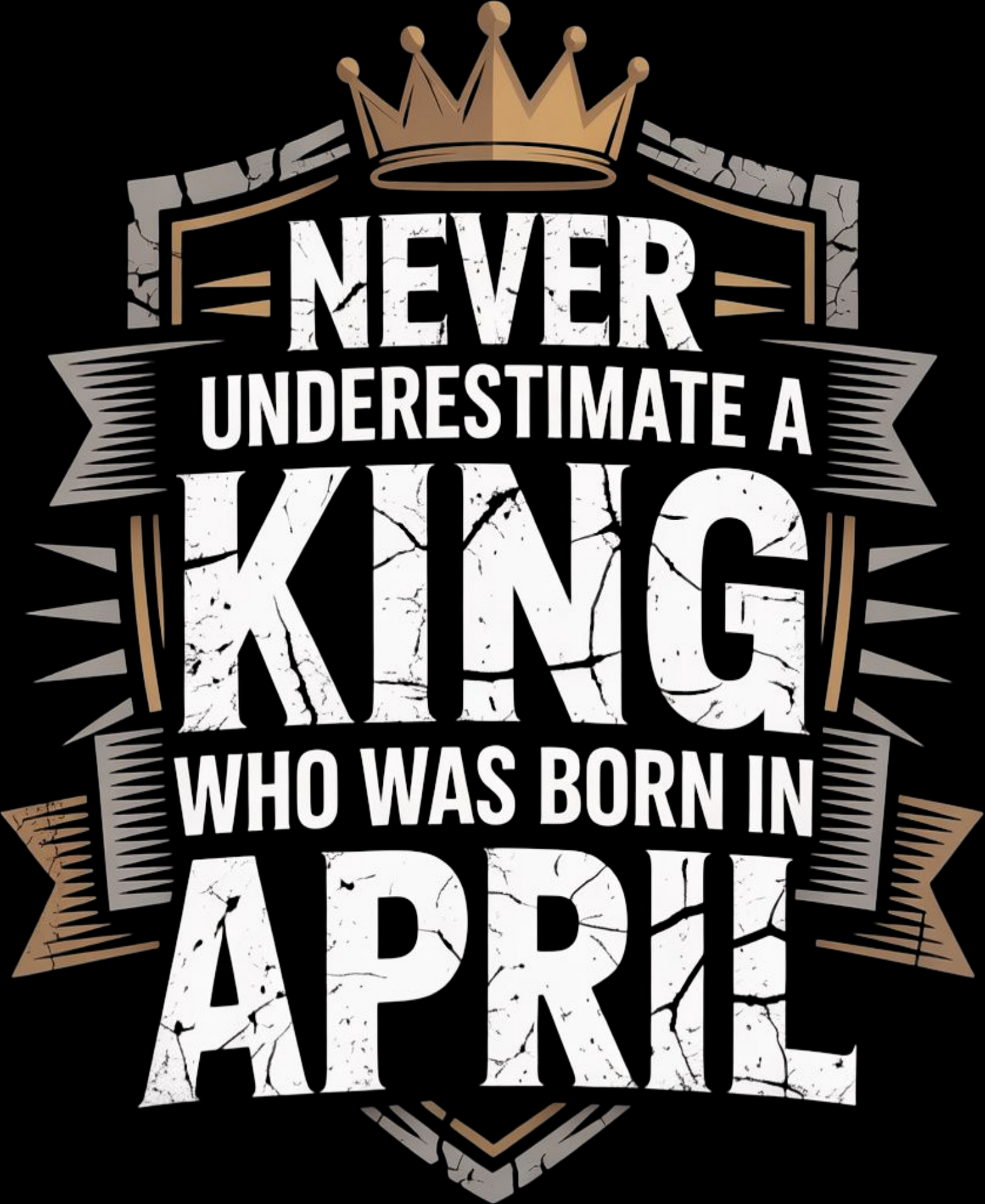 April Birthday Male Classic Crew T-Shirt (Never Underestimate a King)