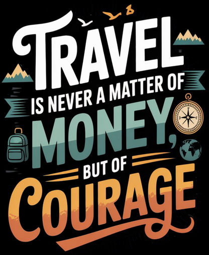 Travel Unisex Classic Crew T-Shirt (Travel is never a Matter of Money, But of Courage)