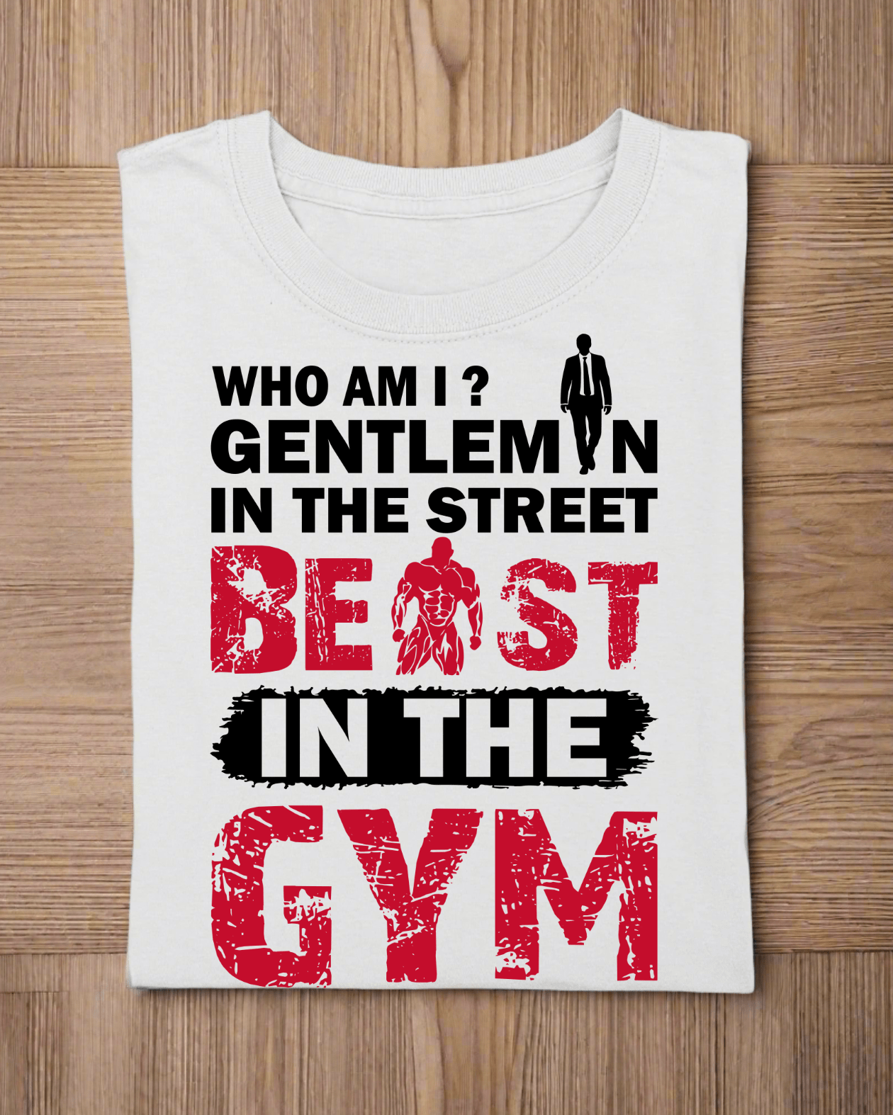 Round Neck Half Sleeve Gym T-Shirt White (Gentleman in the street)