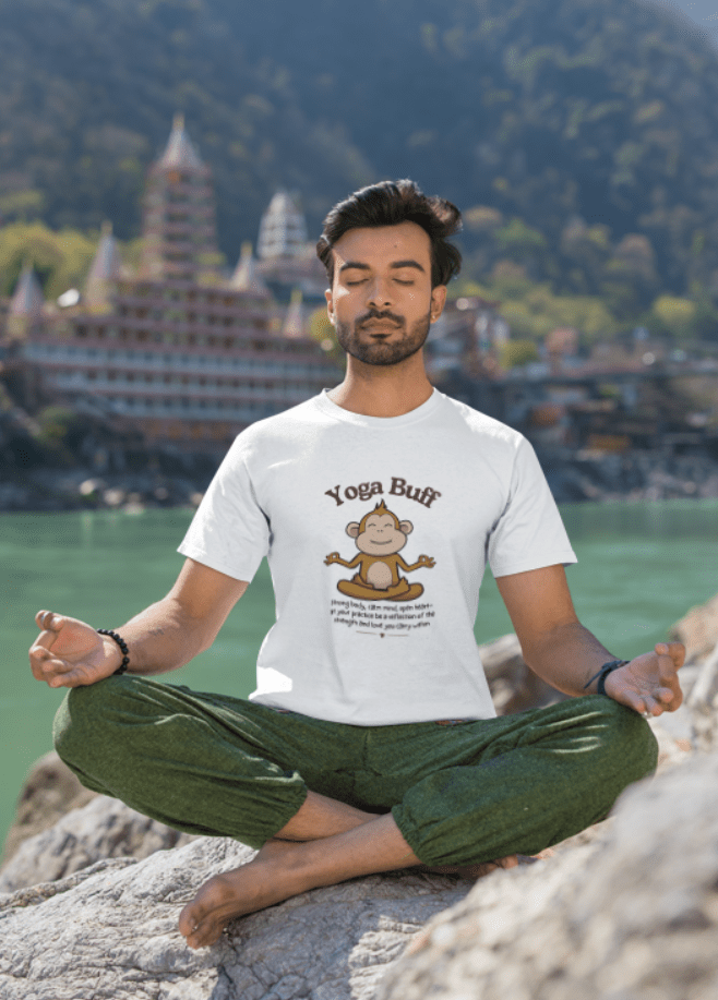 Round Neck Men T-Shirt Half Sleeve (Yoga Buff)