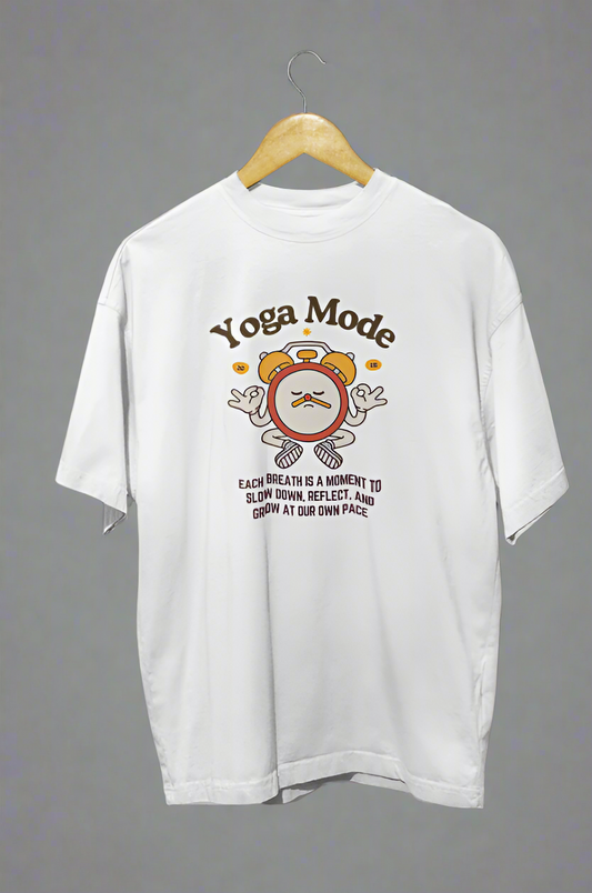 Round Neck Men Oversized T-Shirt Half Sleeve(Yoga Mode)