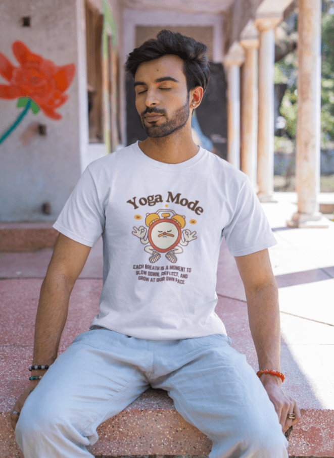 Round Neck Men T-Shirt Half Sleeve (Yoga Mode)