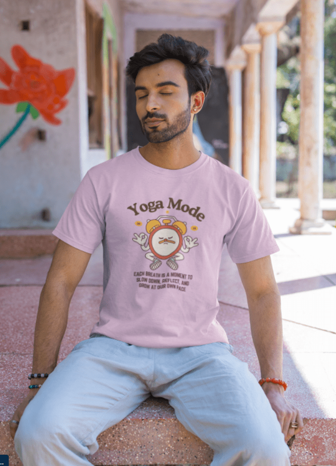 Round Neck Men T-Shirt Half Sleeve (Yoga Mode)