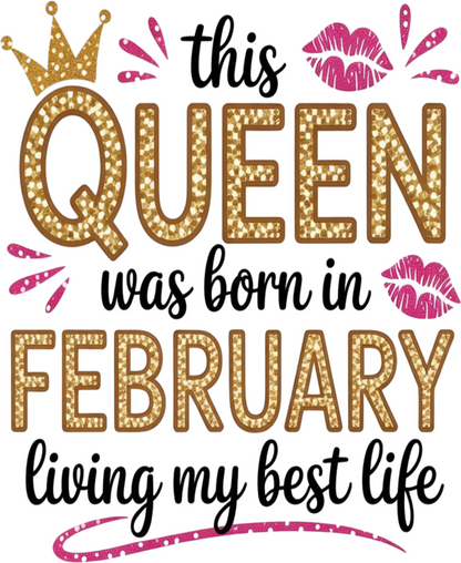 February Birthday Female Cropped Hoodie (This Queen was born in February)