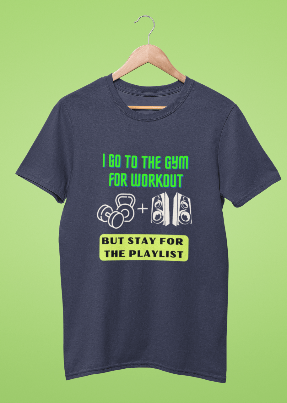 Round Neck Men T-Shirt (I go to the gym for Workout)